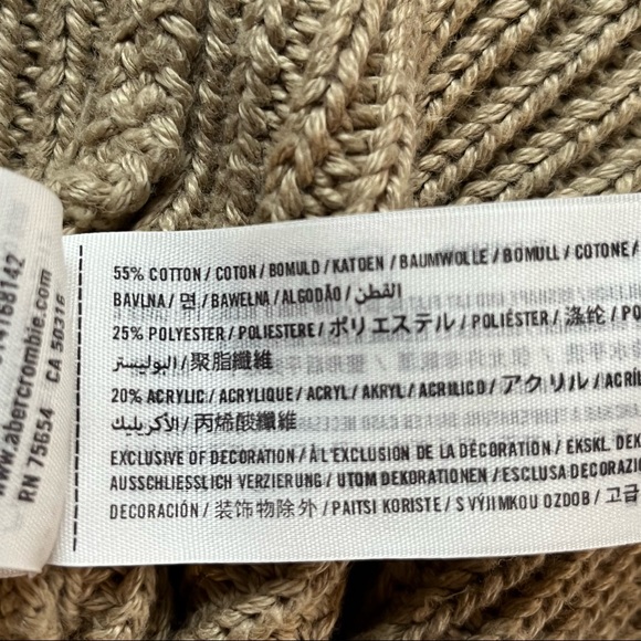 Abercrombie & Fitch Cowl Neck Women's Oatmeal Turtleneck Sweater size XS - Picture 11 of 12